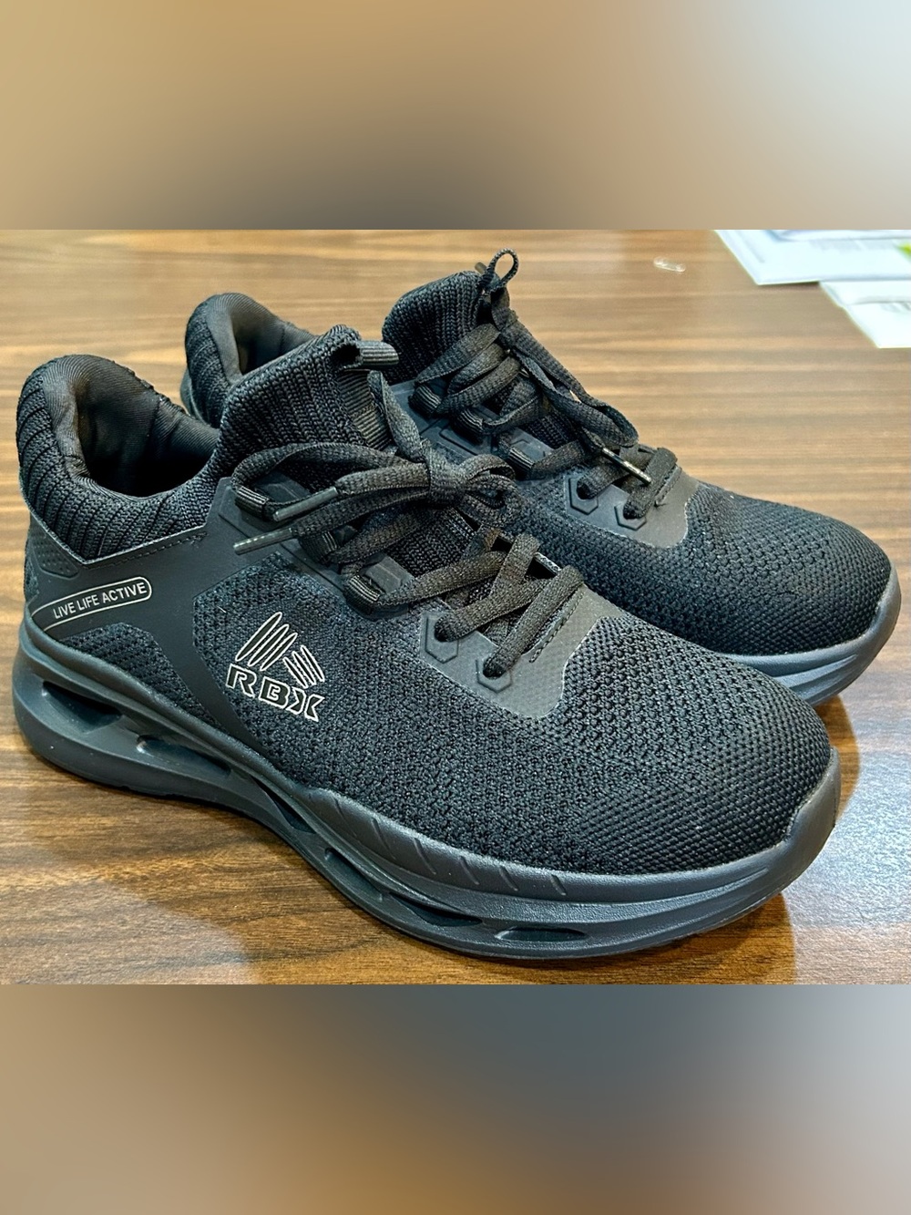 RBX All-Black Knit Athletic Sneakers Sz 7 Like New